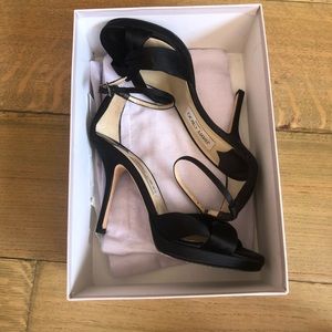 Jimmy Choo Black Satin Heels